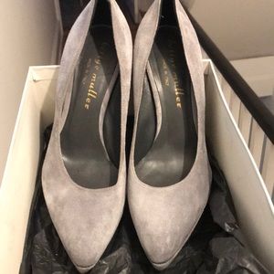 Grey suede heels